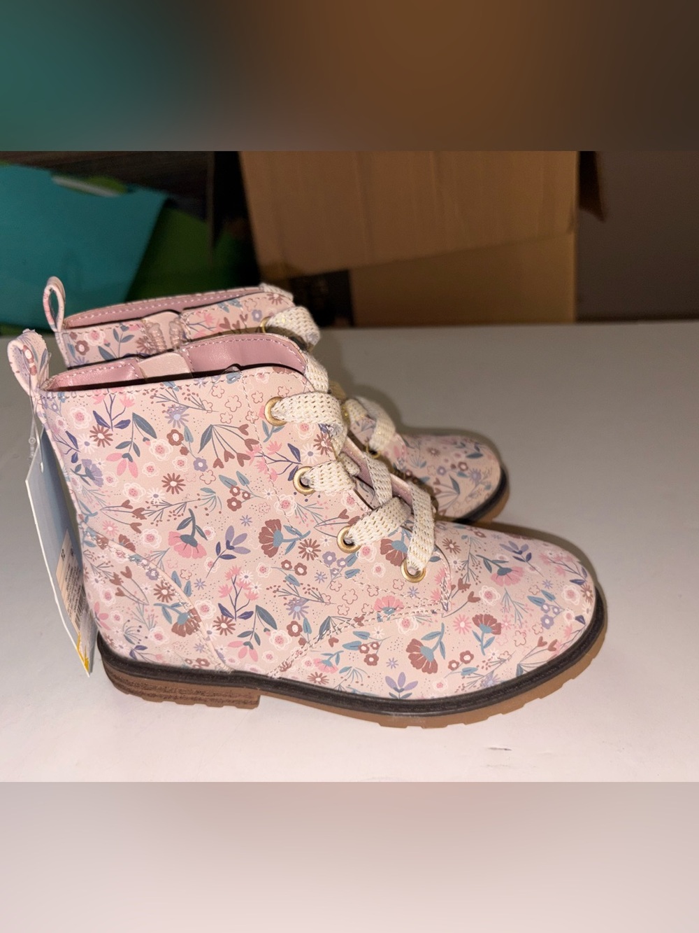 NWT Cat & Jack size 12 floral boots